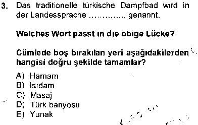 ALM202U Turizm İçin Almanca 2 çıkmış sınav sorusu 3