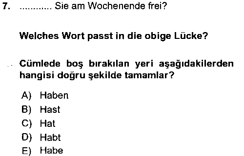 ALM301U Almanca 1 çıkmış sınav sorusu 3