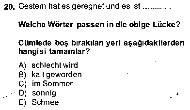 ALM302U Almanca 2 çıkmış sınav sorusu 1