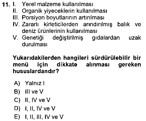 ASC106U AŞÇ106U Gastronomi ve Sürdürülebilirlik çıkmış sınav sorusu 3