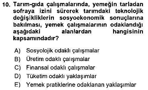 ASC108U AŞÇ108U Yemek Sosyolojisi çıkmış sınav sorusu 2