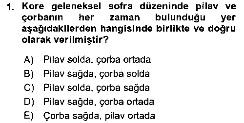 ASC206U Dünya Mutfakları 2 çıkmış sınav sorusu 1