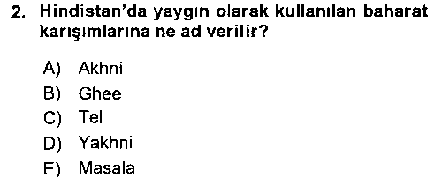ASC206U Dünya Mutfakları 2 çıkmış sınav sorusu 2