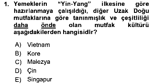 ASC208U Mutfak Hizmetleri Yönetimi çıkmış sınav sorusu 1