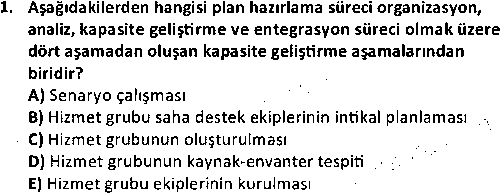 ADY1005 Arama ve Kurtarma Bilgisi çıkmış sınav sorusu 1