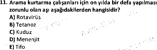 ADY1005 Arama ve Kurtarma Bilgisi çıkmış sınav sorusu 3