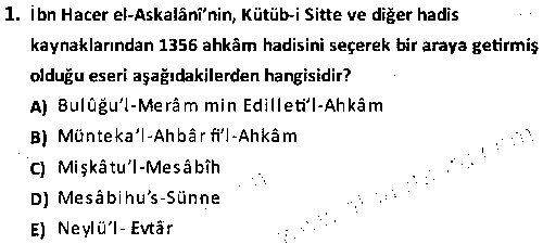 ISL1004 Hadis Tarihi ve Usulü çıkmış sınav sorusu 1