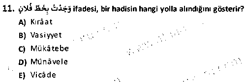ISL1004 Hadis Tarihi ve Usulü çıkmış sınav sorusu 3