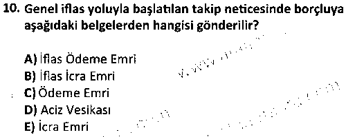 ADL2006 İcra ve İflas Hukuku çıkmış sınav sorusu 2