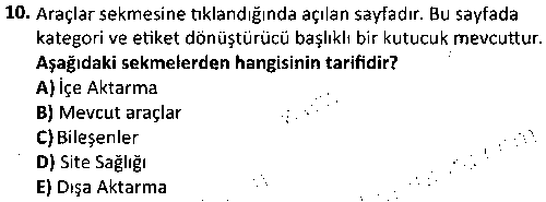 BIL2010 İçerik Yönetim Sistemi çıkmış sınav sorusu 2