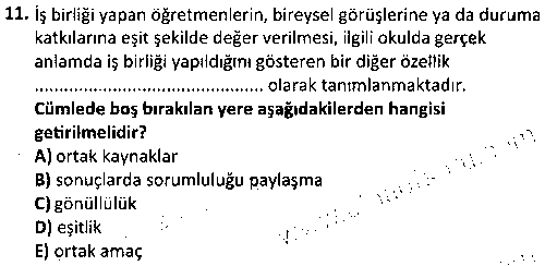 CGE1012 Kaynaştırma Eğitimi çıkmış sınav sorusu 3