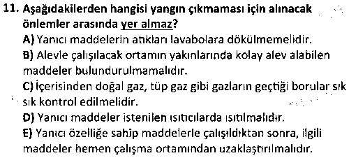 ADY1004 Kimyasal Maddeler ve Tehlikeleri çıkmış sınav sorusu 3