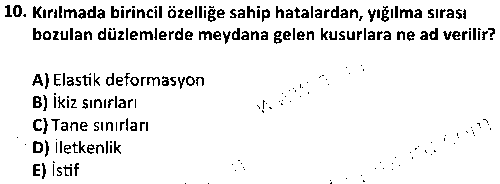 ISG1002 Makina ve Teçhizat çıkmış sınav sorusu 2