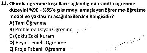 CGE1006 Öğrenme ve Öğretme Teknikleri çıkmış sınav sorusu 3
