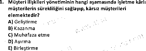 BY1002 Pazarlama İlkeleri çıkmış sınav sorusu 1
