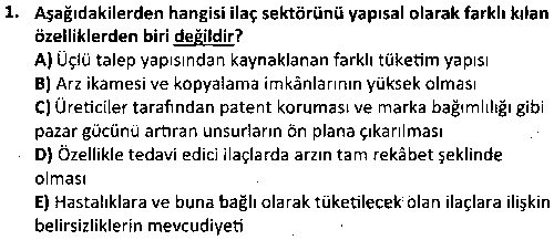 SKİB2006 Sağlık Ekonomisine Giriş çıkmış sınav sorusu 1