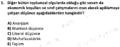 FOT2004 Sanat Sosyolojisi çıkmış sınav sorusu 1