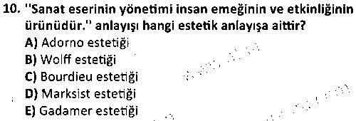 FOT2004 Sanat Sosyolojisi çıkmış sınav sorusu 2