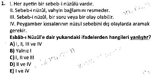 ISL1010 Tefsir Tarihi ve Usulü çıkmış sınav sorusu 1