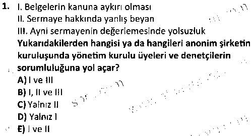 ADL2010 Ticaret Hukuku çıkmış sınav sorusu 1