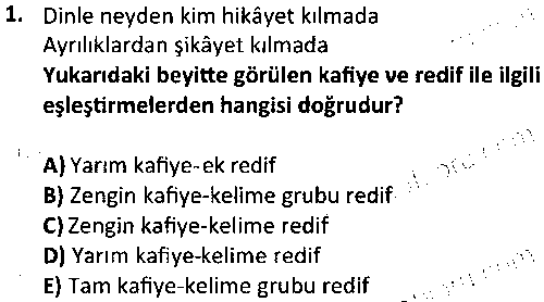 ISL1012 Türk İslam Edebiyatı çıkmış sınav sorusu 1