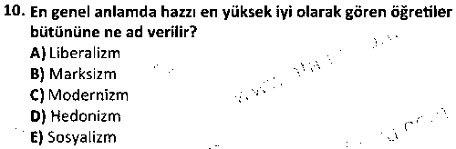 ISL2012 Yaşayan Dünya Dinleri çıkmış sınav sorusu 2