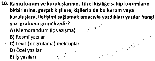 BYYA2006 Yazışma Teknikleri çıkmış sınav sorusu 2