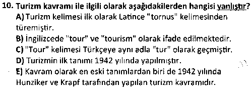 SPY1004 Spor ve Turizm çıkmış sınav sorusu 2