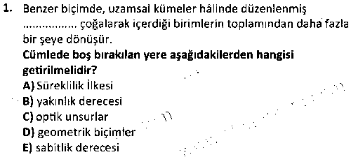 GRF1006 Görme Biçimleri çıkmış sınav sorusu 1