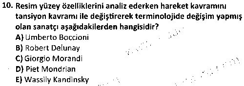 GRF1006 Görme Biçimleri çıkmış sınav sorusu 2
