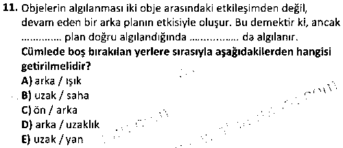 GRF1006 Görme Biçimleri çıkmış sınav sorusu 3
