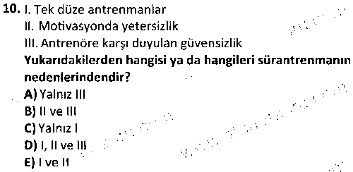 SPB1002 Genel Antrenman Bilgisi çıkmış sınav sorusu 2