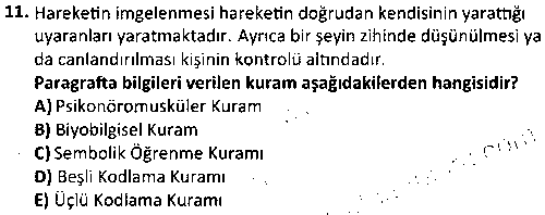 SPY2004 Spor Psikolojisi çıkmış sınav sorusu 3