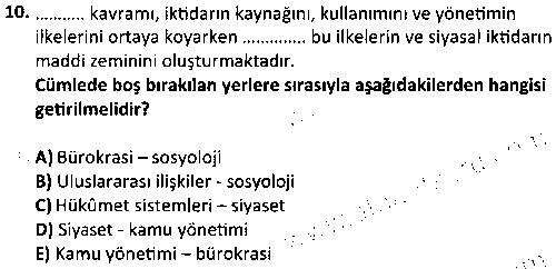 KAM4010 Karşılaştırmalı Kamu Yönetimi çıkmış sınav sorusu 2