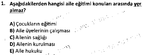 CGE1010 Aile Eğitimi çıkmış sınav sorusu 1