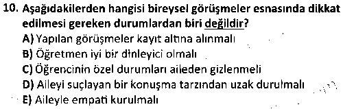 CGE1010 Aile Eğitimi çıkmış sınav sorusu 2
