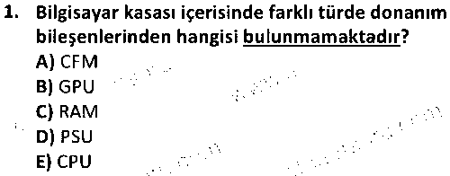 BIL1006 Bilgisayar Donanımı çıkmış sınav sorusu 1