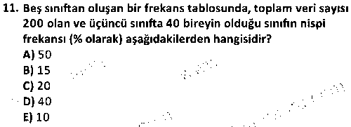 SKİB1002 Biyoistatistik çıkmış sınav sorusu 3
