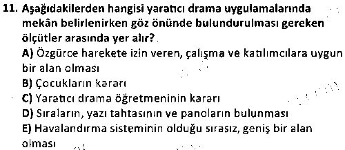 CGE1002 Çocuk ve Drama çıkmış sınav sorusu 3