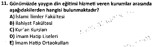 ISL2004 Din Eğitimi ve Din Hizmetlerinde Rehberlik çıkmış sınav sorusu 3