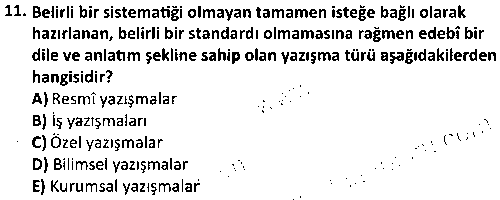 ADY1008 Dosyalama ve Arşivleme çıkmış sınav sorusu 3