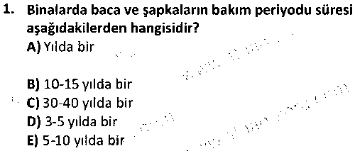 ADY2009 Bina Yönetim Sistemleri çıkmış sınav sorusu 1