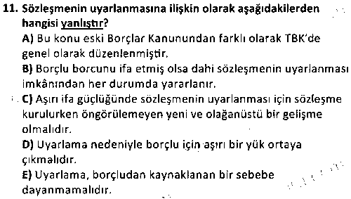ADL2003 Borçlar Hukuku çıkmış sınav sorusu 3