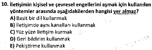 ADY1003 Davranış Bilimleri çıkmış sınav sorusu 2