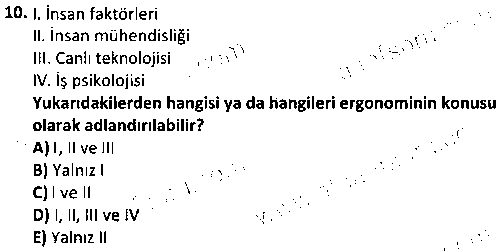 ISG2005 Ergonomi çıkmış sınav sorusu 2