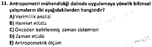 ISG2005 Ergonomi çıkmış sınav sorusu 3