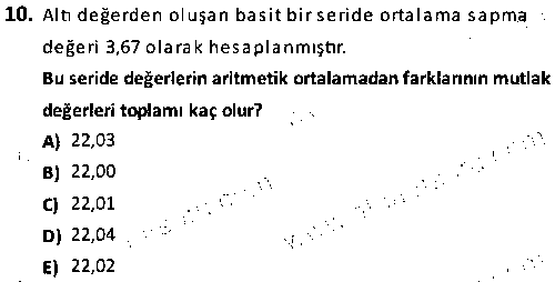 SOH2007 İstatistiğe Giriş çıkmış sınav sorusu 2