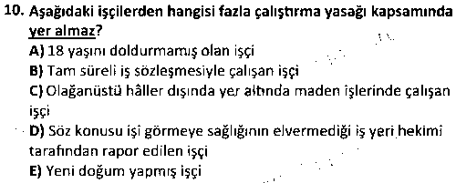 ADL2007 İş Hukuku çıkmış sınav sorusu 2