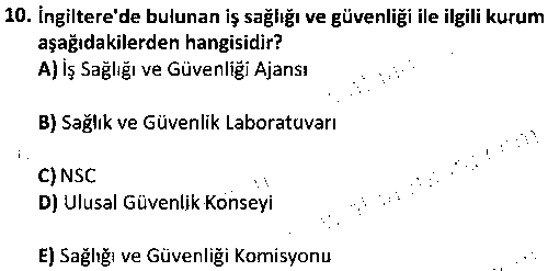 ISG2009 İş Sağlığı ve Güvenliği Yönetim Sistemleri çıkmış sınav sorusu 2