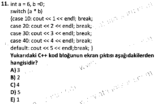 BY1003 Programlama Temelleri çıkmış sınav sorusu 3